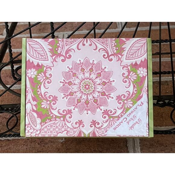 Anna Griffin Playing Cards Double Deck Pink & Green Floral Flowers - Picture 2 of 4